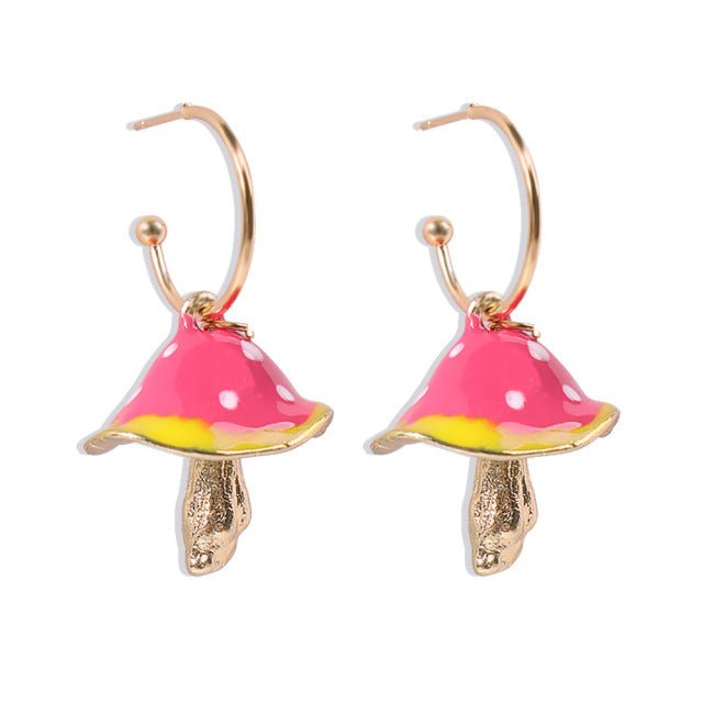 Enamel Mushroom Earrings - Naturenspires