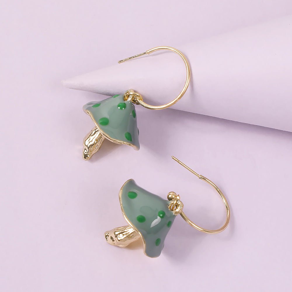 Enamel Mushroom Earrings - Naturenspires