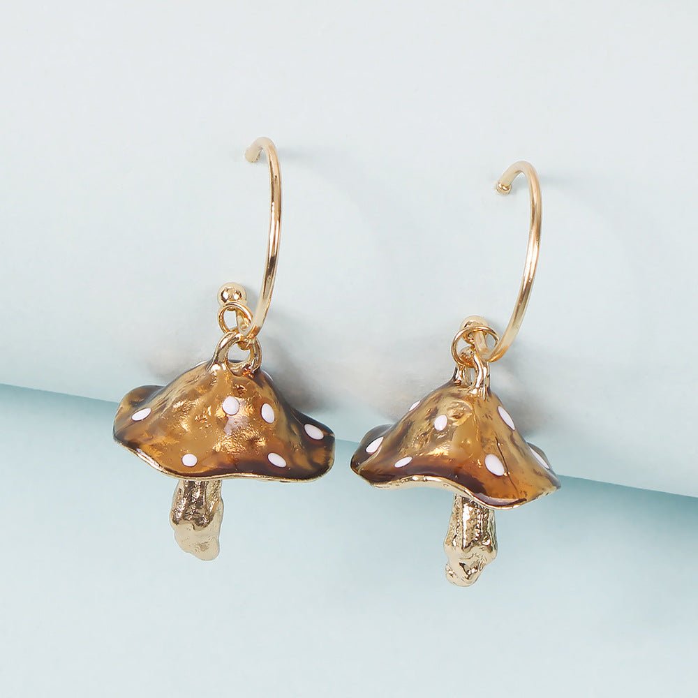Enamel Mushroom Earrings - Naturenspires