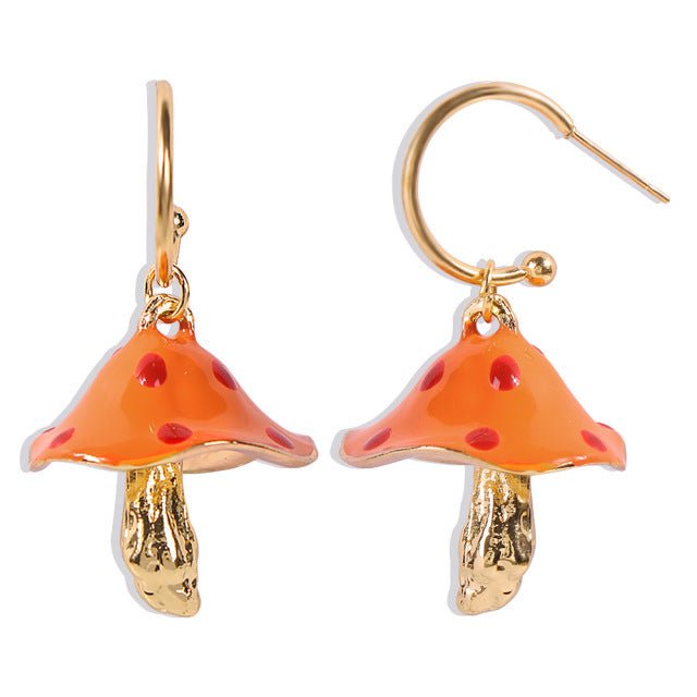 Enamel Mushroom Earrings - Naturenspires
