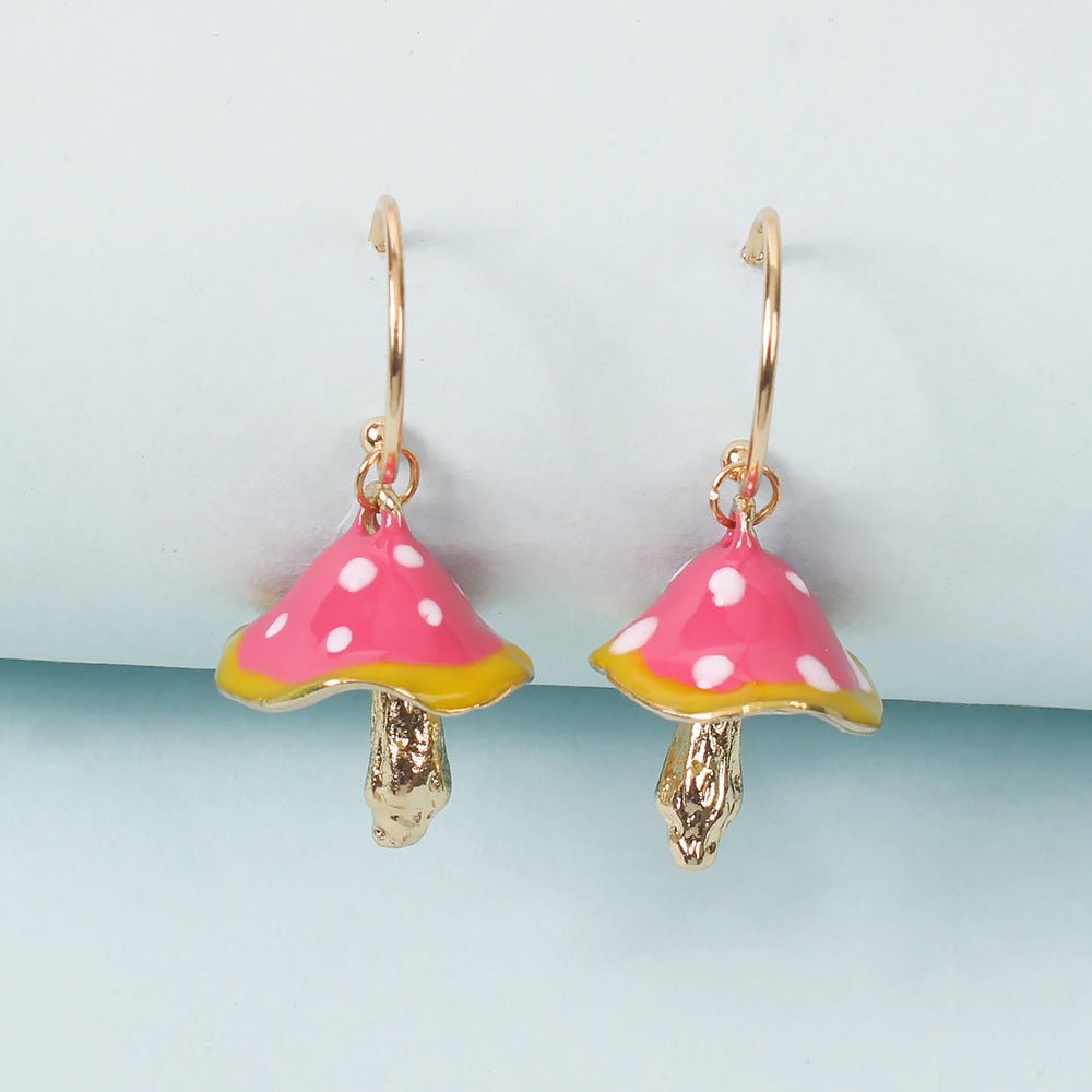 Enamel Mushroom Earrings - Naturenspires