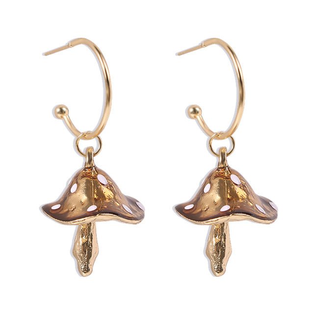 Enamel Mushroom Earrings - Naturenspires