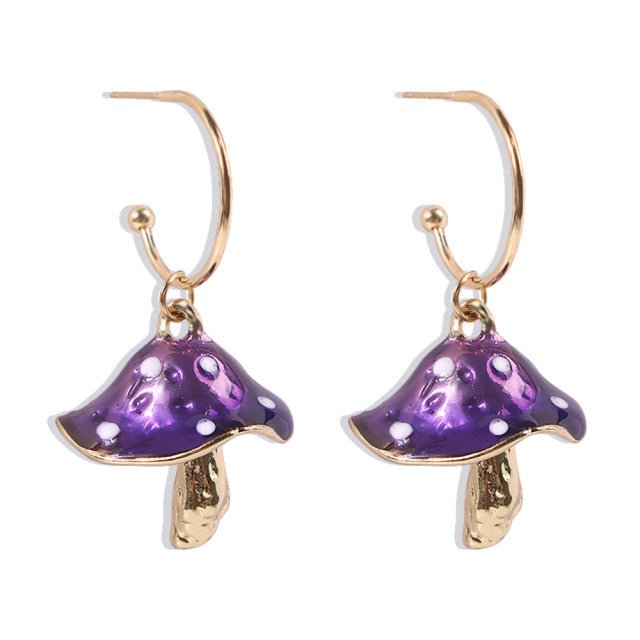 Enamel Mushroom Earrings - Naturenspires