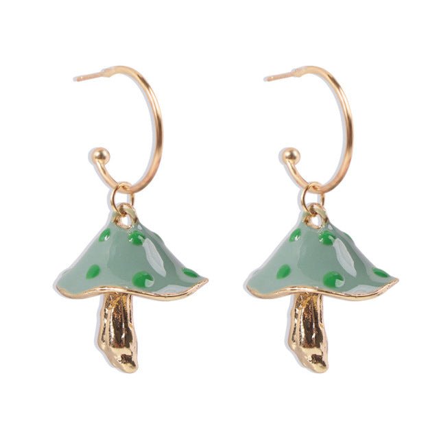 Enamel Mushroom Earrings - Naturenspires