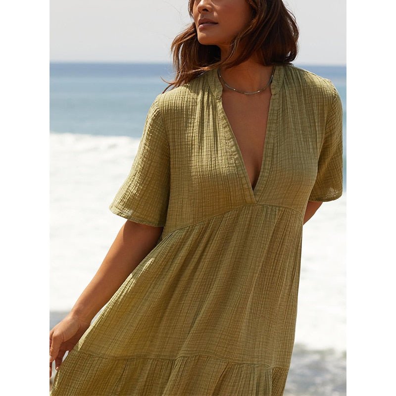 Loose Cotton Gauze Muslin Dress - Naturenspires Nature Inspires Loose Cotton Gauze Muslin Dress - Naturenspires Nature Inspires