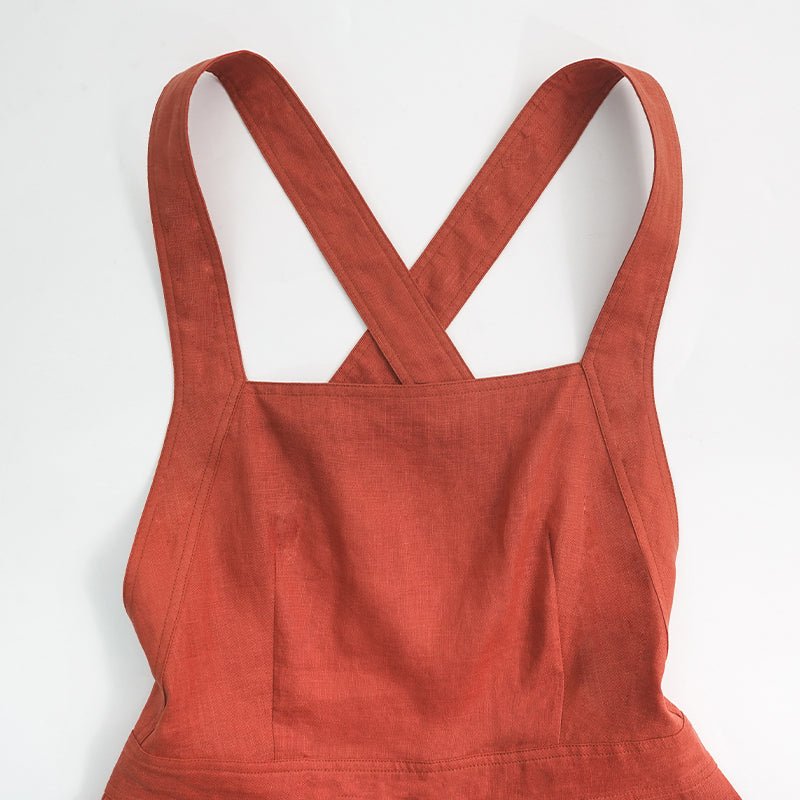 Midi Backless Linen Dress - Naturenspires