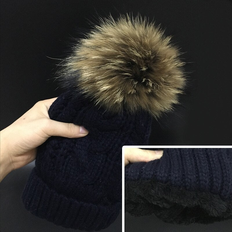 Thick Lined Knitted Beanie hat - Naturenspires