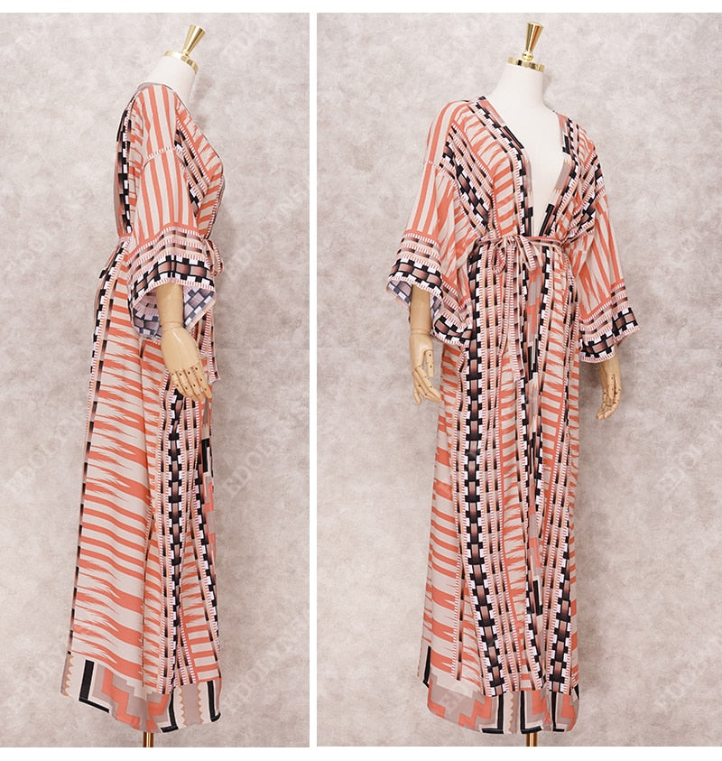 Retro Printed Bohemian Kimono Tunic