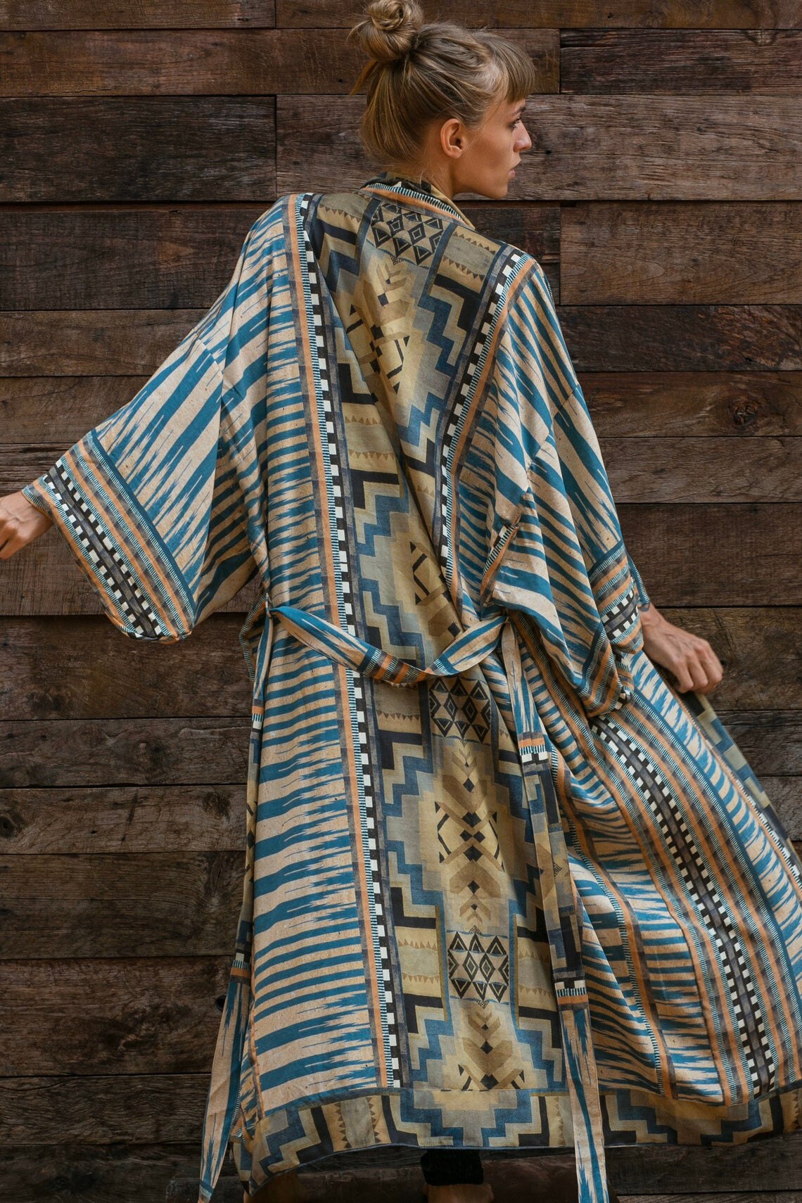 Retro Printed Bohemian Kimono Tunic