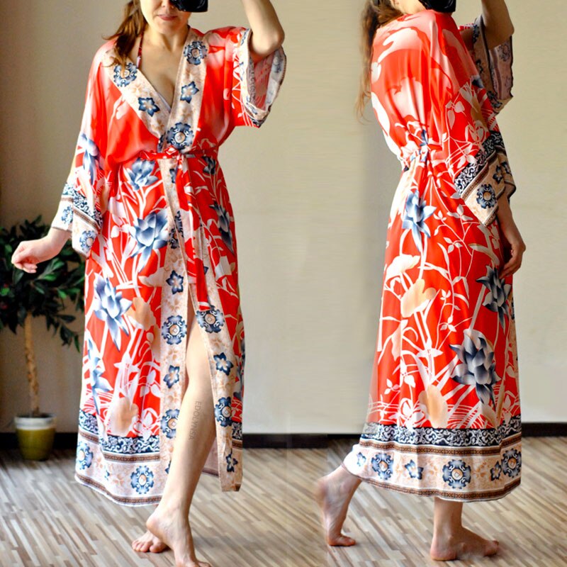 Retro Printed Bohemian Kimono Tunic