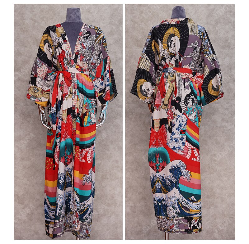 Retro Printed Bohemian Kimono Tunic