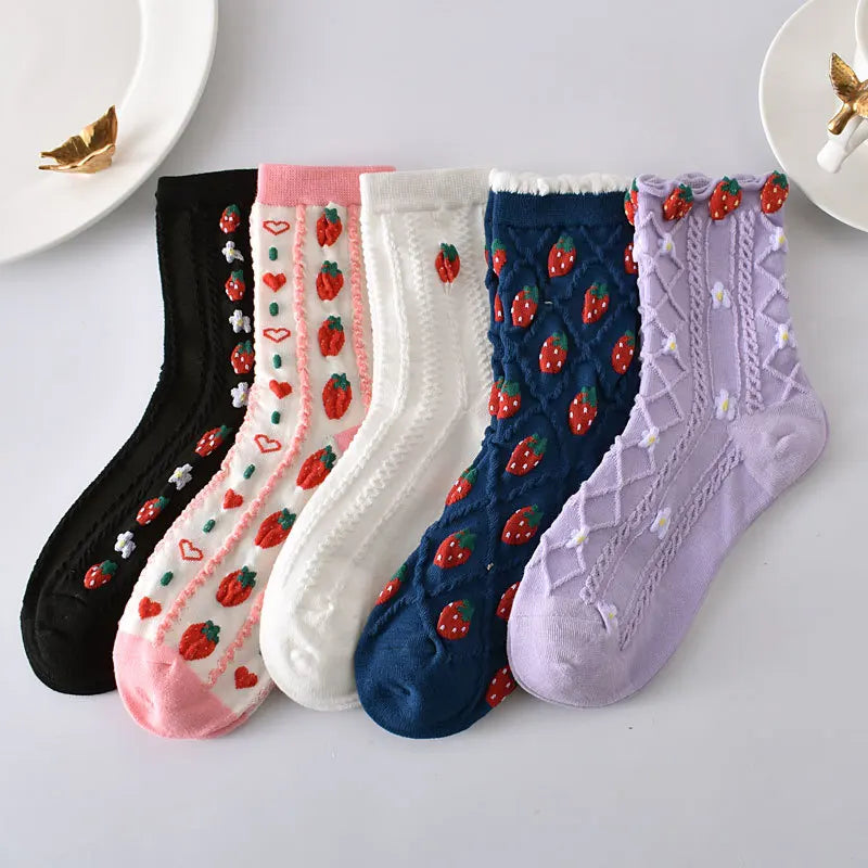 Flower Embossed Socks