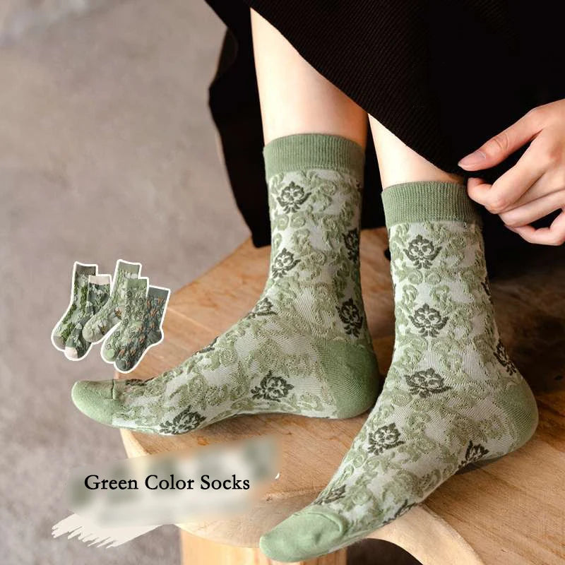 Flower Embossed Socks