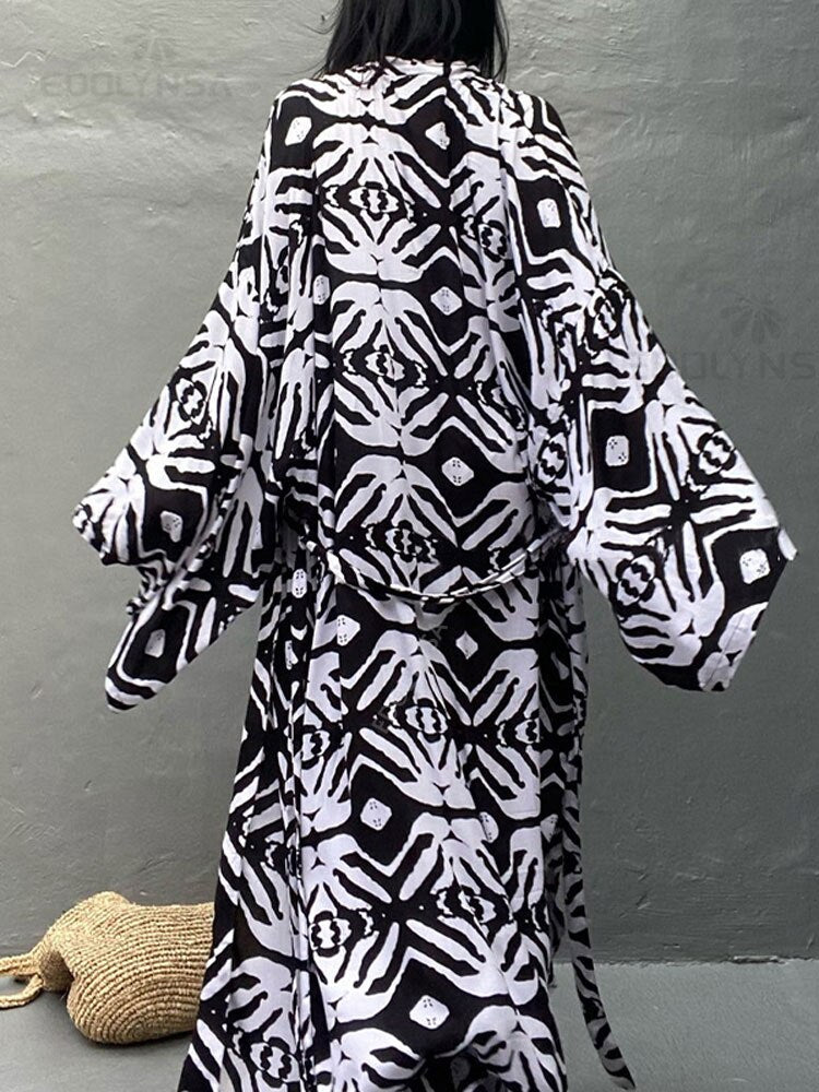 Retro Printed Bohemian Kimono Tunic