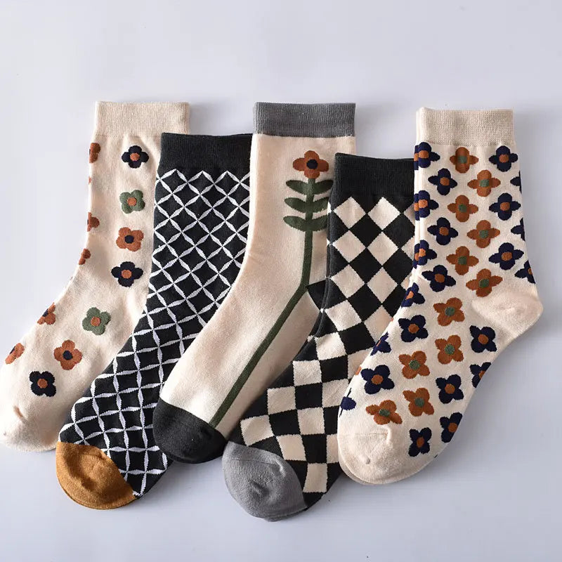 Flower Embossed Socks