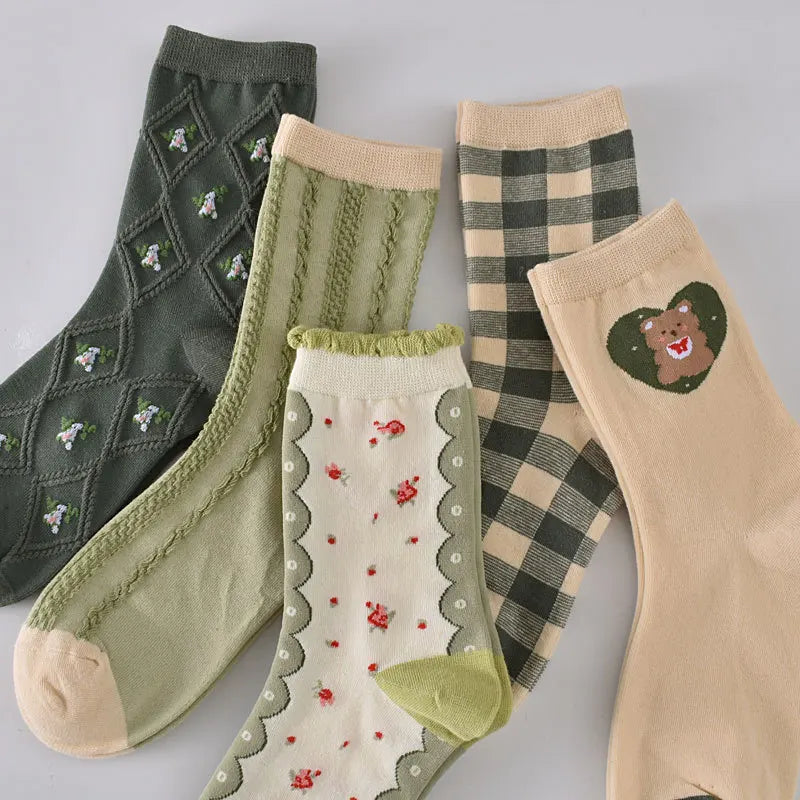 Flower Embossed Socks