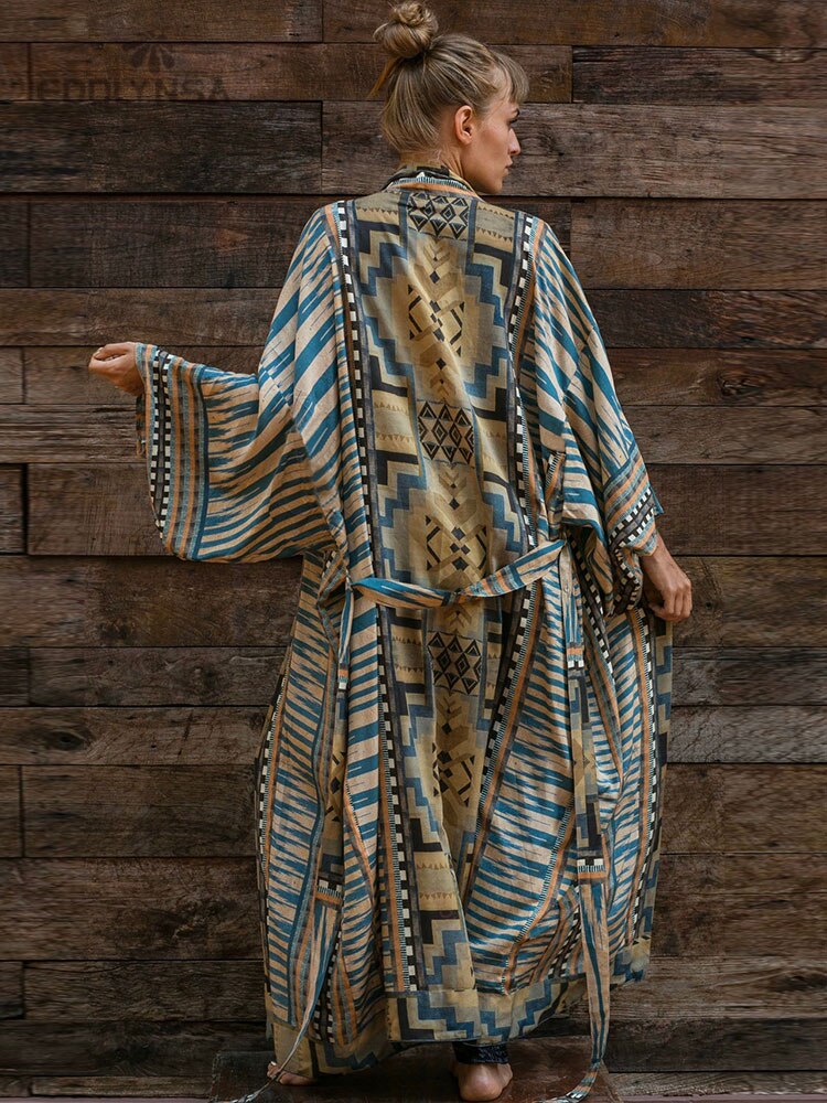 Retro Printed Bohemian Kimono Tunic