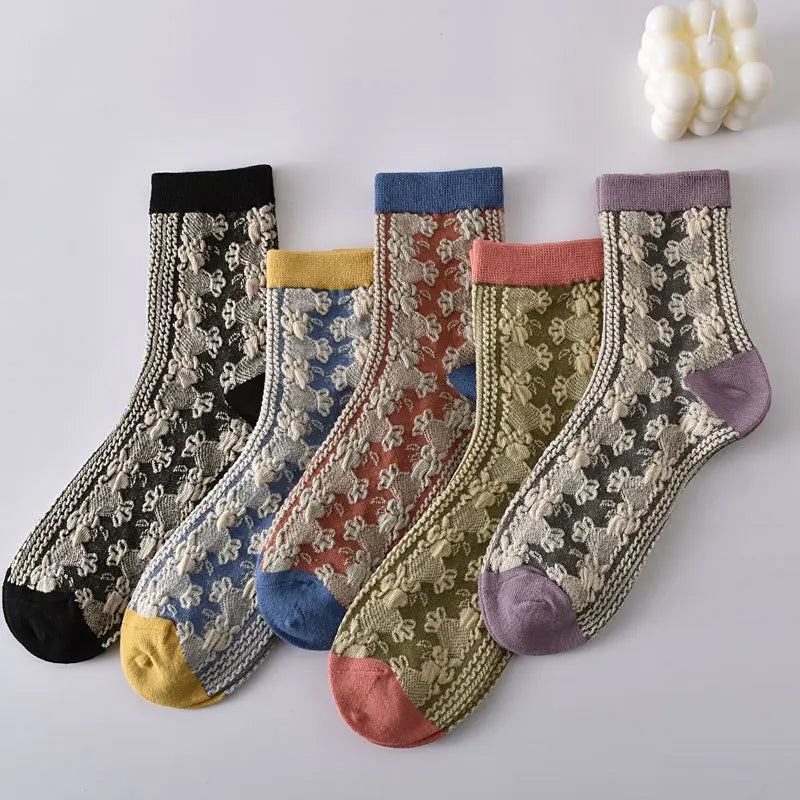 Flower Embossed Socks