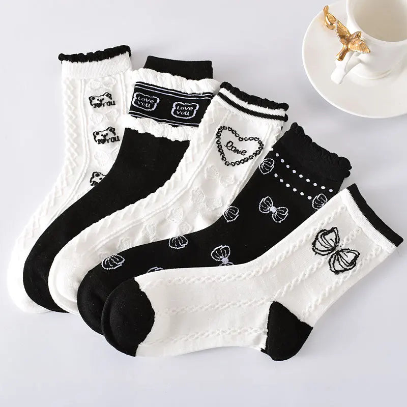 Flower Embossed Socks