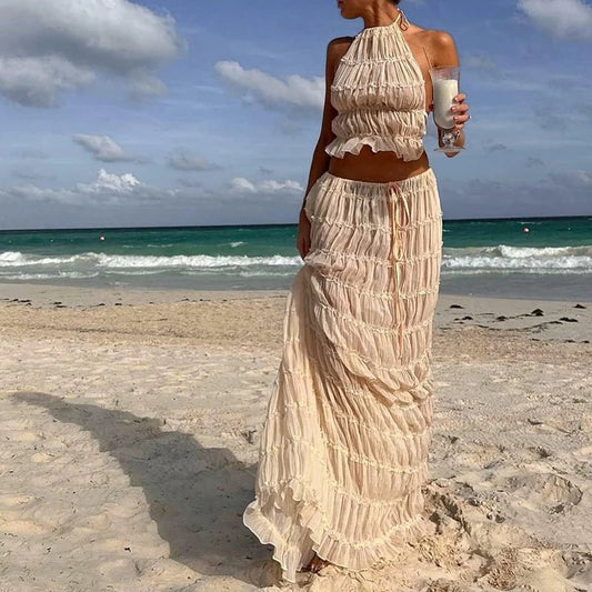 Boho Goddess Backless Two - Piece Set - Nature Inspires
