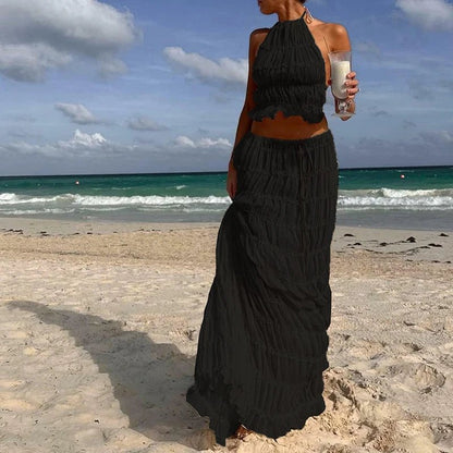 Boho Goddess Backless Two - Piece Set - Nature Inspires