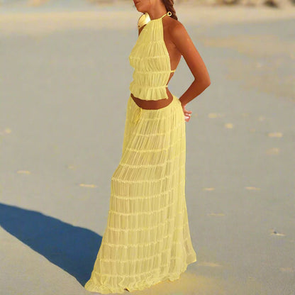 Boho Goddess Backless Two - Piece Set - Nature Inspires