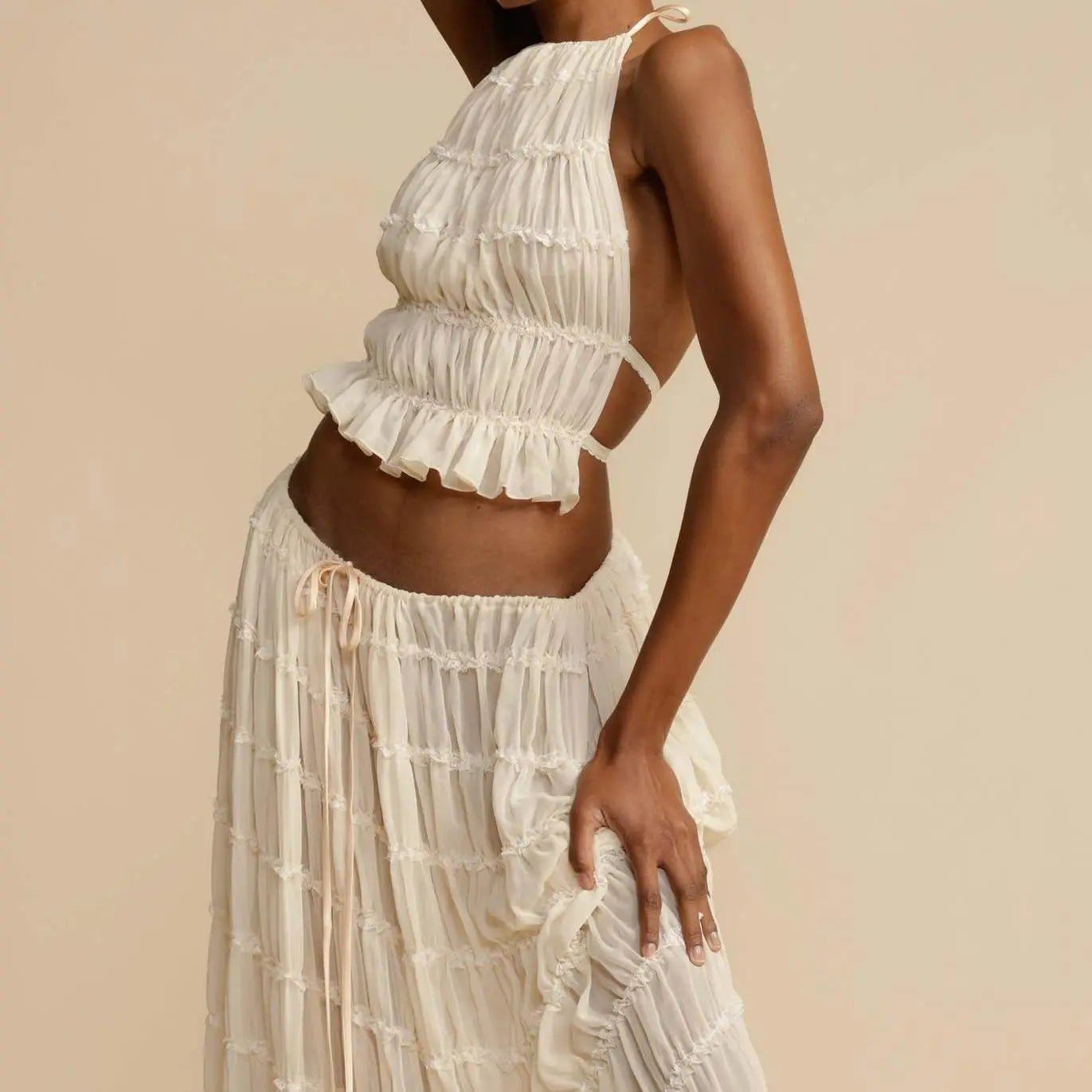 Boho Goddess Backless Two - Piece Set - Nature Inspires