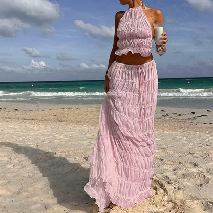 Boho Goddess Backless Two - Piece Set - Nature Inspires