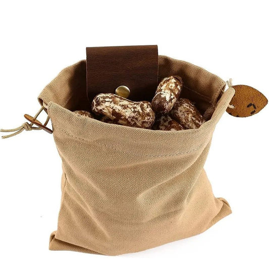 Collapsable Waxed Canvas Foraging pouch - Naturenspires