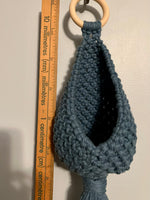 Load image into Gallery viewer, Blue Macrame Hanging Nest
