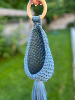 Load image into Gallery viewer, Blue Macrame Hanging Nest
