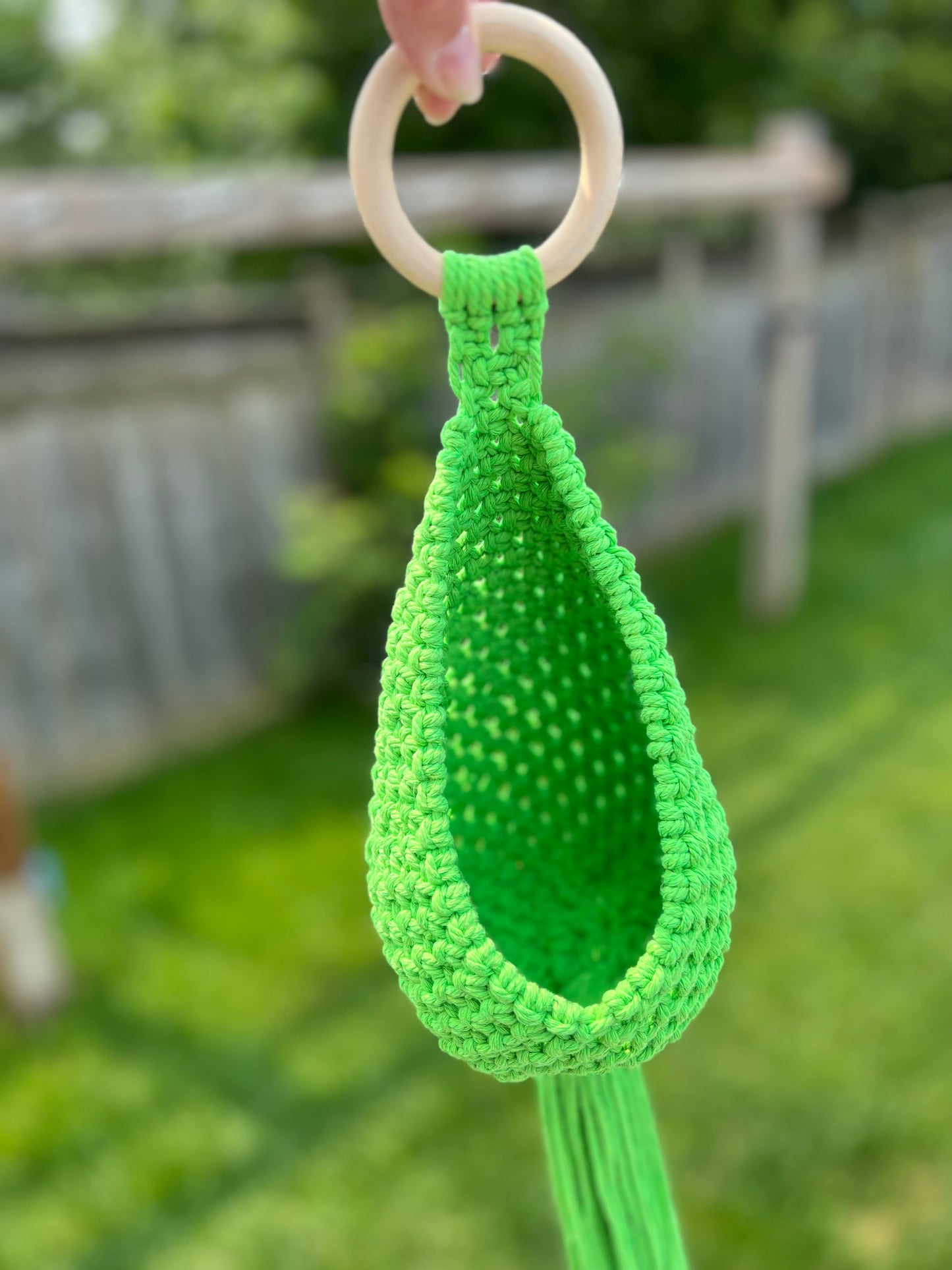 Green Macramé Hanging Nest