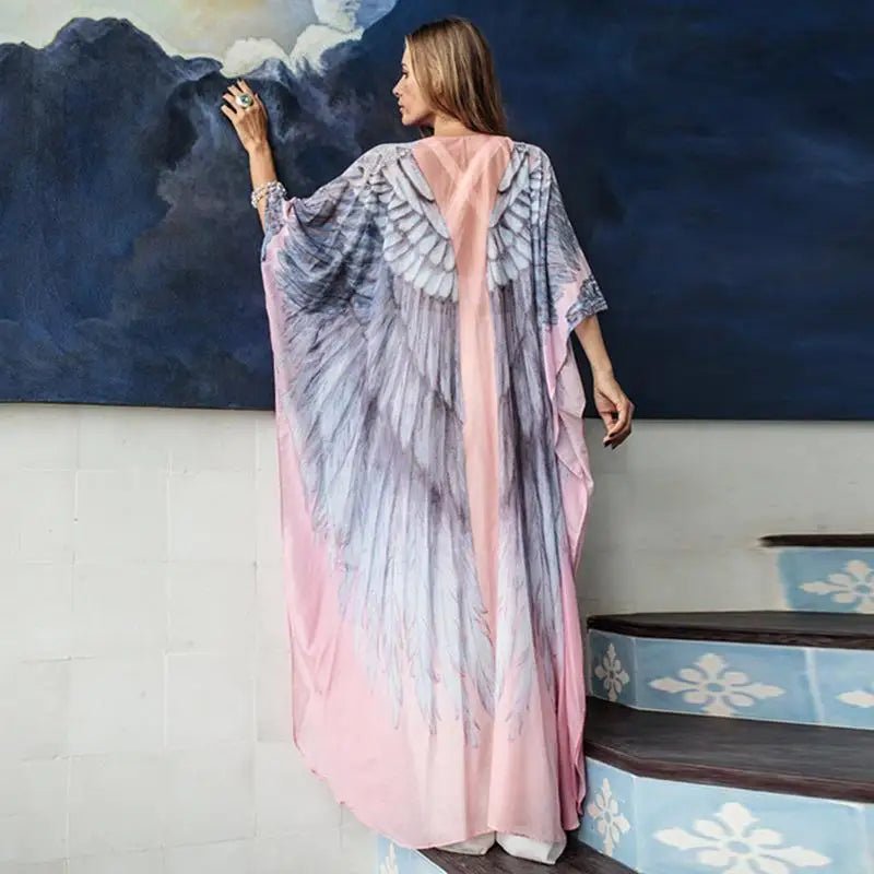 Long Loose Chiffon Wings Coverup - Naturenspires