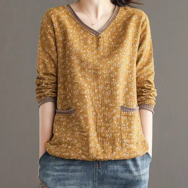 Meadow Patchwork Cotton Blouse - Nature Inspires