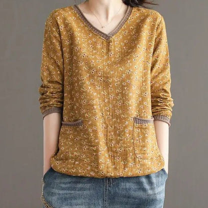 Meadow Patchwork Cotton Blouse - Nature Inspires