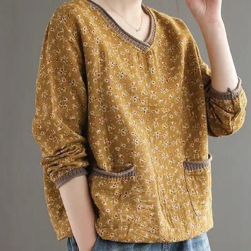 Meadow Patchwork Cotton Blouse - Nature Inspires