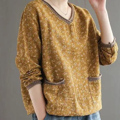 Meadow Patchwork Cotton Blouse - Nature Inspires