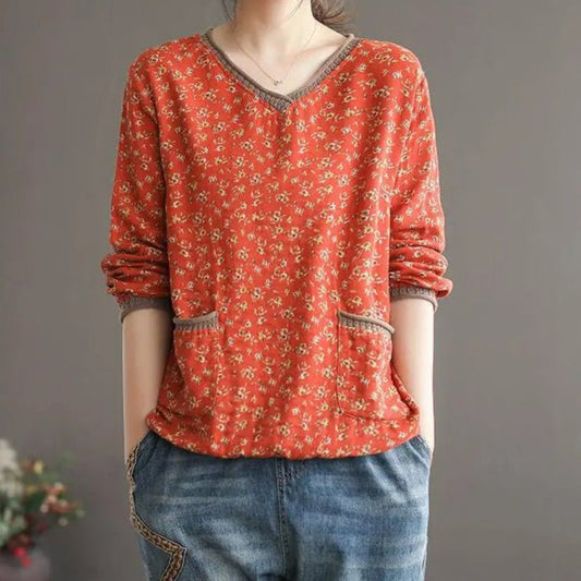 Meadow Patchwork Cotton Blouse - Nature Inspires