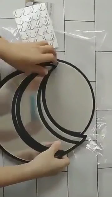 Wood Moon Phase Mirror Set