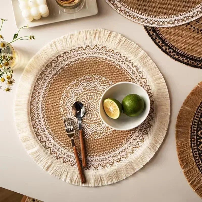 Round Boho 15 Inch Placemat - Naturenspires
