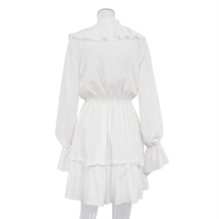 Ruffled V - Neck Mini Dress - Nature Inspires