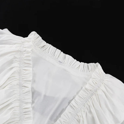 Ruffled V - Neck Mini Dress - Nature Inspires
