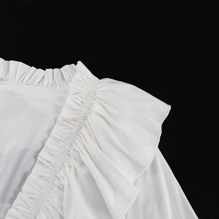 Ruffled V - Neck Mini Dress - Nature Inspires
