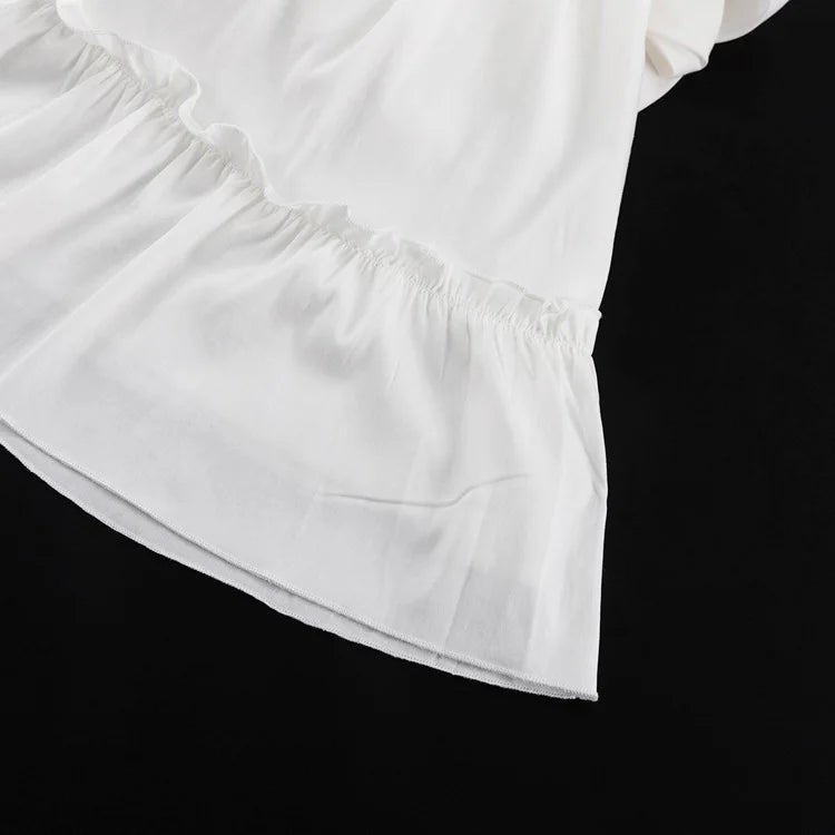 Ruffled V - Neck Mini Dress - Nature Inspires