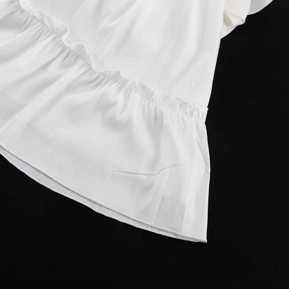 Ruffled V - Neck Mini Dress - Nature Inspires