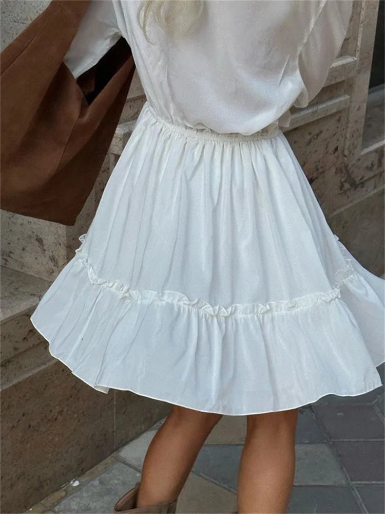 Ruffled V - Neck Mini Dress - Nature Inspires