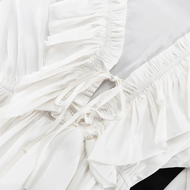 Ruffled V - Neck Mini Dress - Nature Inspires