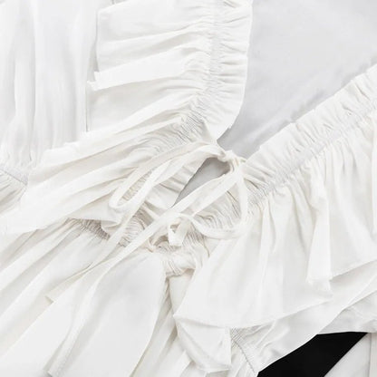 Ruffled V - Neck Mini Dress - Nature Inspires