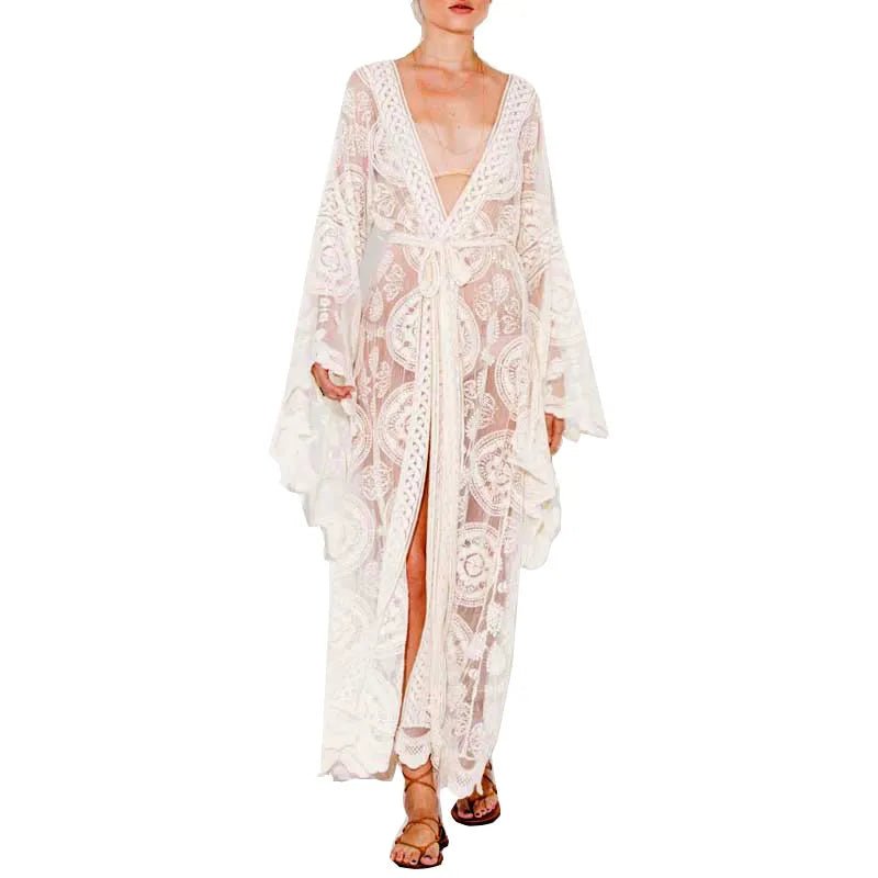 Summer Sunshine Embroidered Mesh Cover-Up - Naturenspires