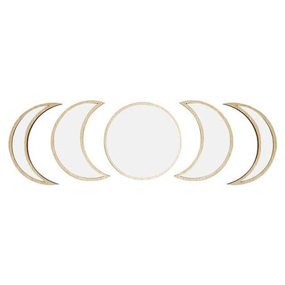 Wood Moon Phase Mirror Set - Naturenspires